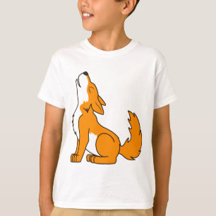 T-shirts Filhote de cachorro de lobo alaranjado que urra