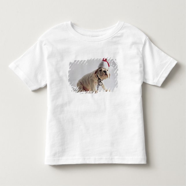 T-shirts Filhote de cachorro do buldogue que veste o chapéu (Frente)