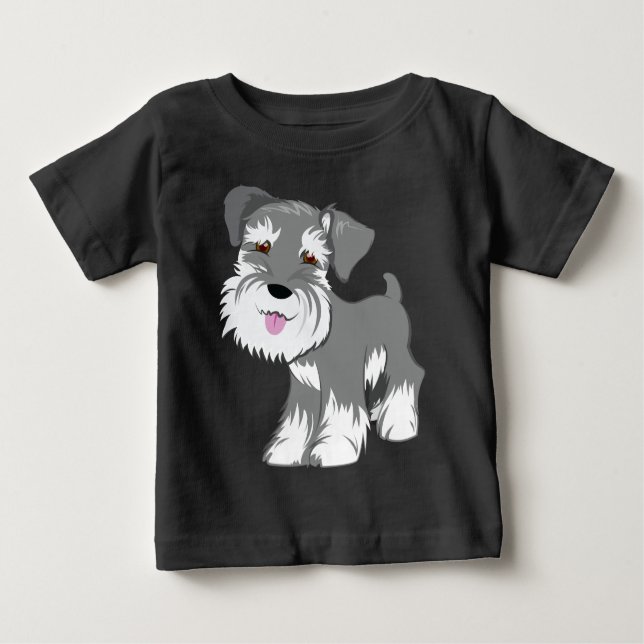 T-shirts Filhote de cachorro do Schnauzer diminuto (Frente)