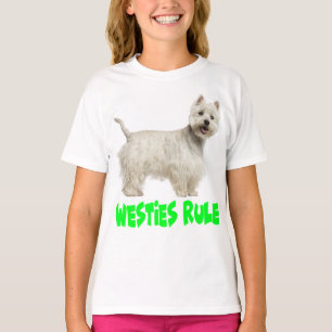 T-shirts Filhote de Cachorro Terrier West Highland Branco A