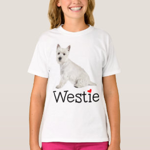 T-shirts Filhote de cachorro Terrier West Highland Branco A