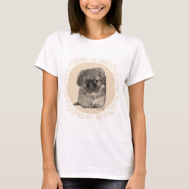 T-shirts Filhote de Pequinês (Frente)