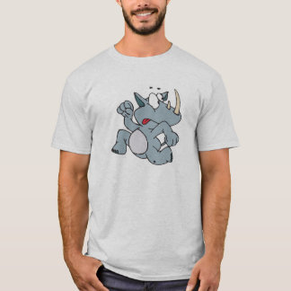T-shirts filhote de rinoceronte correndo assustado