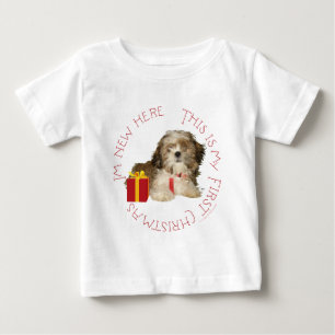 T-shirts Filhote de Shih Tzu Primeiro Natal