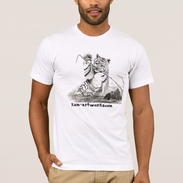 T-shirts filhote de tigre no jogo (Frente)