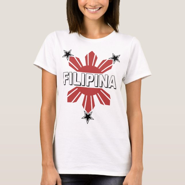 T-shirts Filipina Sun e estrela (Frente)