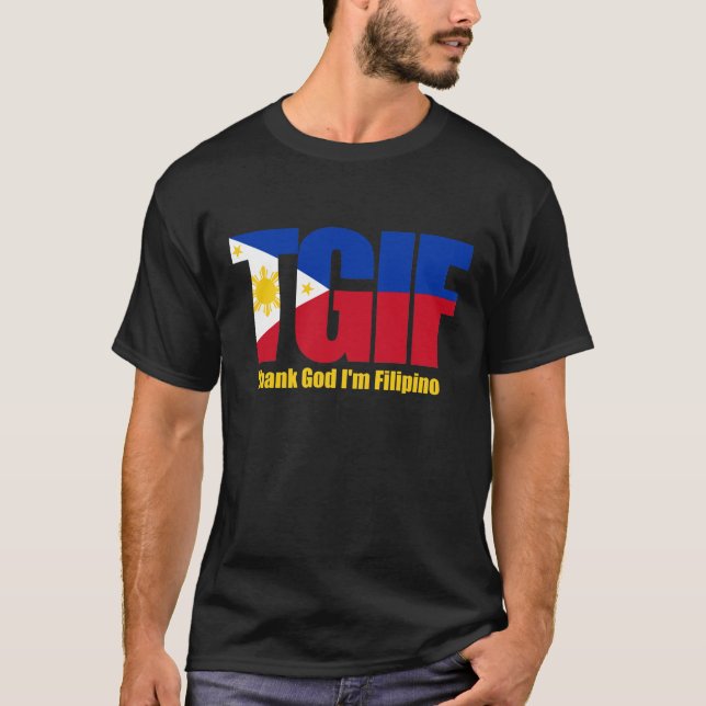 T-shirts Filipino de TGIF com bandeira filipino (Frente)