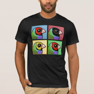 T-shirts Finch Gouldian de Quatro Cores