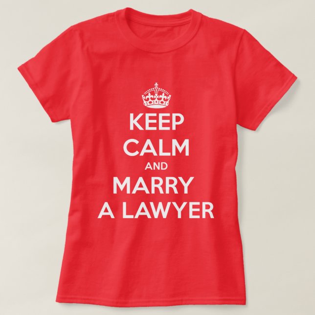 T-shirts Fique calmo e Casado advogado (Frente do Design)