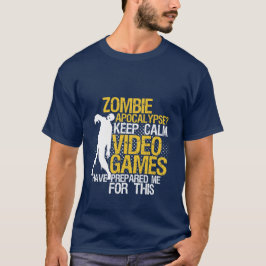 T-shirts Fique Calmo, Engraçado, Zombie Apocalypse