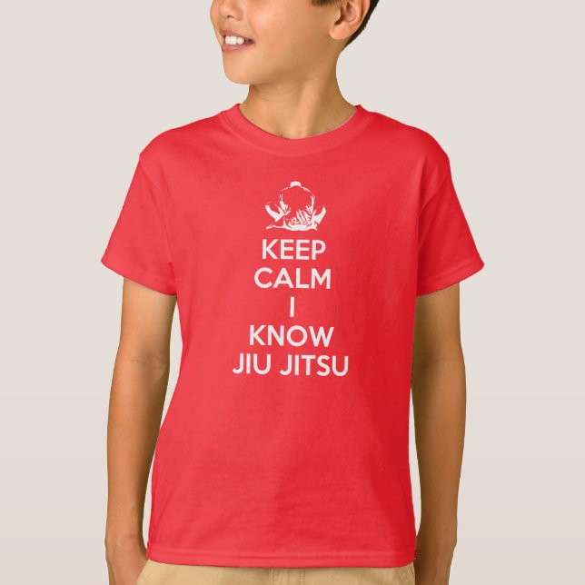 T-shirts Fique calmo - Eu conheço Jiu Jitsu (Frente)