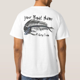 T-shirts Fishbones personalizados de Mahi do nome do barco