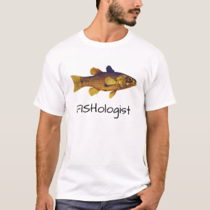 T-shirts Fishologist engraçado com ilustração dos peixes
