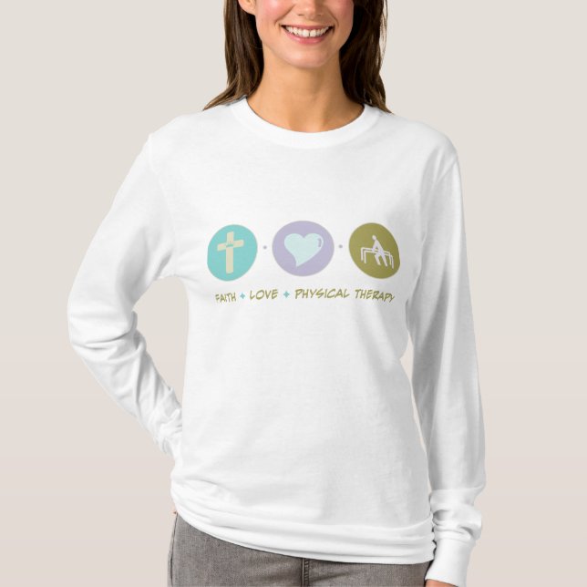 T-shirts Fisioterapia do amor da fé (Frente)