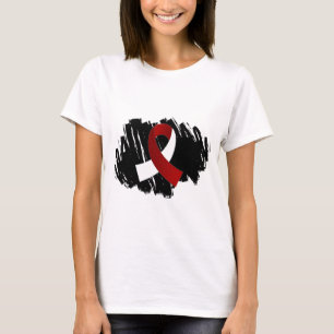 T-shirts Fita branca de Borgonha do cancer principal do