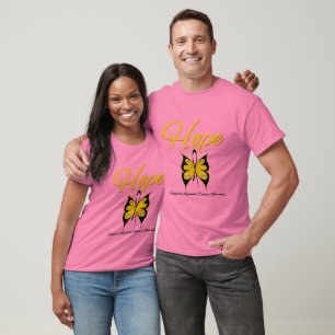 T-shirts Fita da borboleta da esperança do cancer do