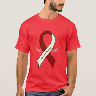 T-shirts Fita da consciência do cancer de garganta com asas