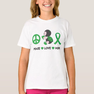 T-shirts Fita da consciência do verde da esperança do amo
