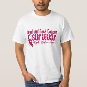 T-shirts Fita da flor do sobrevivente de câncer da cabeça
