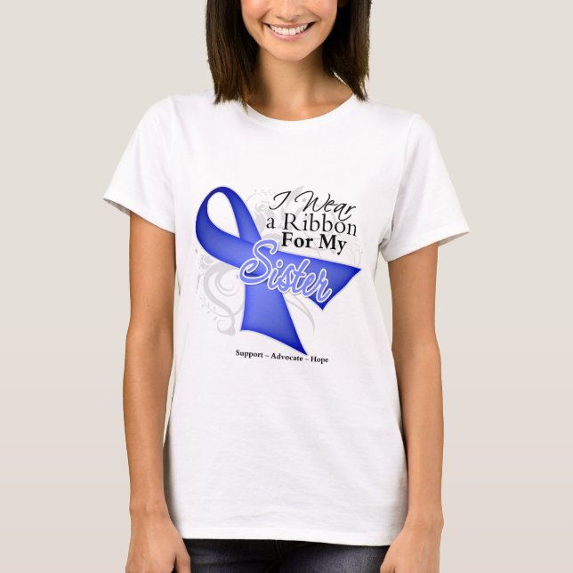 T-shirts Fita da pervinca da irmã - cancer de estômago (Frente)