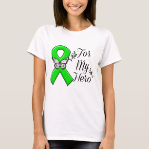 T-shirts Fita De Consciência Verde Para O Meu Herói