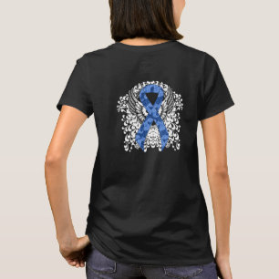 T-shirts Fita de Paisley Azul com Asas