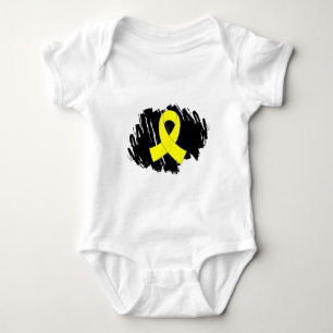 T-shirts Fita do amarelo do cancer Testicular com Scribble