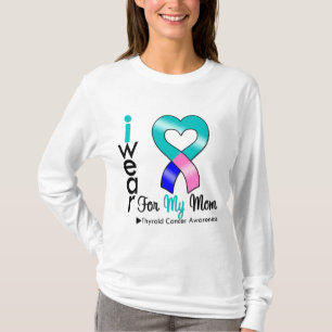 T-shirts Fita do cancer de tiróide para minha mamã