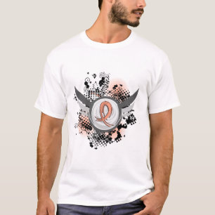 T-shirts Fita do pêssego e cancer Endometrial das asas