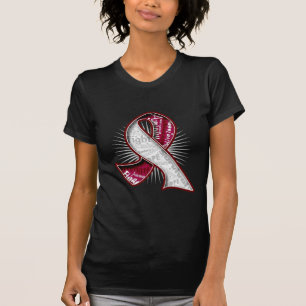 T-shirts Fita do Watermark do slogan do cancer de garganta