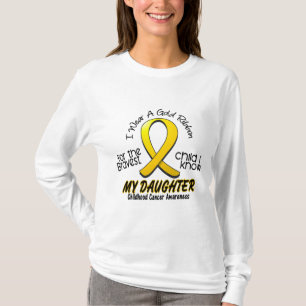 T-shirts Fita Dourado do cancer da infância para minha