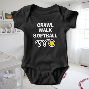 T-shirts Fita esportiva CRAWL WALK SOFTBALL para bebê novo