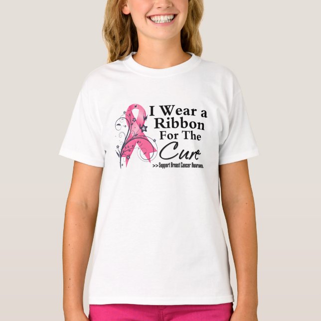 T-shirts Fita Para O Curto - Cancer Da Mama (Frente)