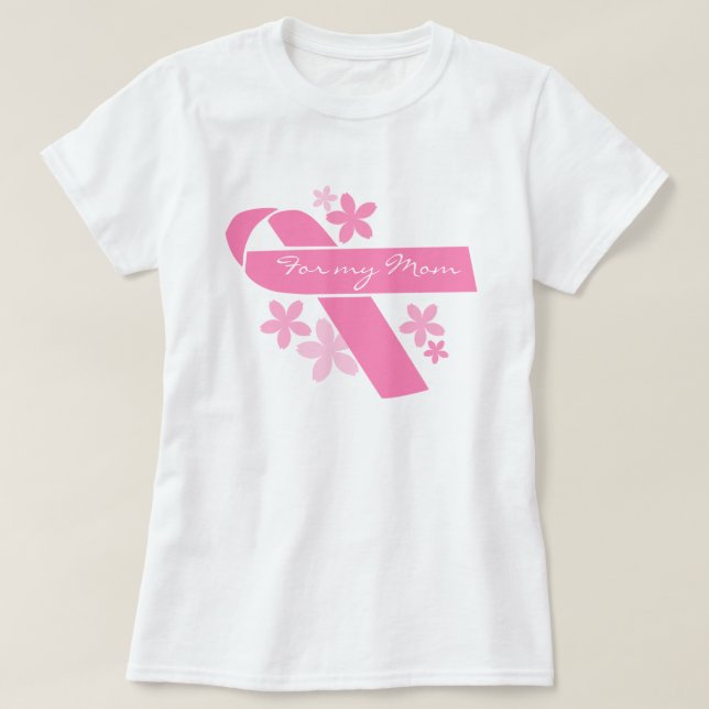 T-shirts Fita rosa personalizável (Frente do Design)