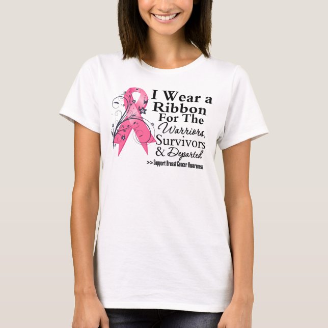 T-shirts Fita Tributada Rosa - Cancer da Mama (Frente)