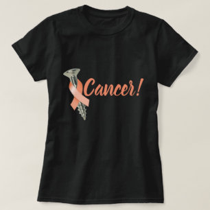 T-shirts Fita uterina do pêssego do cancer do parafuso