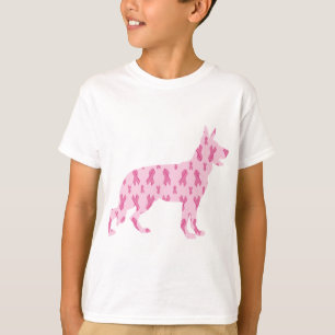 T-shirts Fitas de Cancer rosa german shepherd