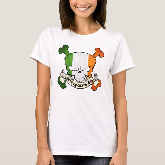 T-shirts Fitzpatrick Irish Skull (Frente)