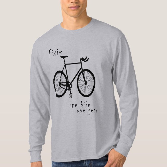 T-shirts Fixie - uma engrenagem da bicicleta uma (simples) (Frente)