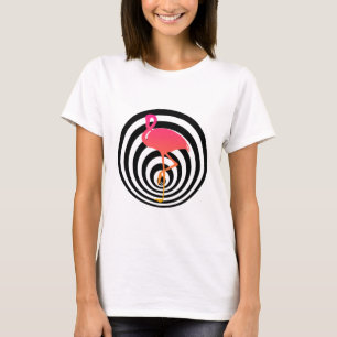 T-shirts Flamingo bonito nos círculos