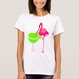 T-shirts Flamingo engraçado que bebe uma Margarita