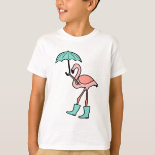 T-shirts Flamingo que guardara o guarda-chuva e que veste