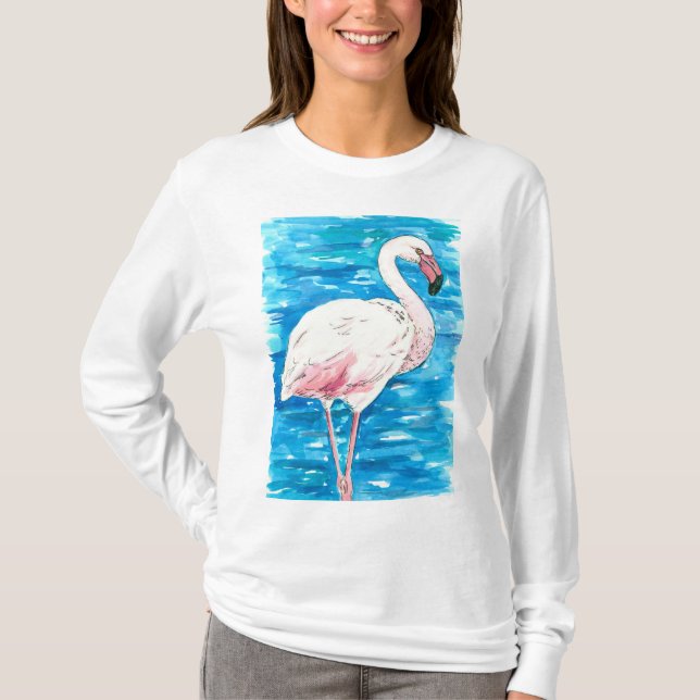 T-shirts flamingo rosa (Frente)