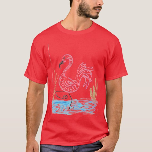 T-shirts Flamingo Rosa #13 (Frente)