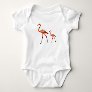 T-shirts Flamingos Rosa Bebê Jérsei Bodô