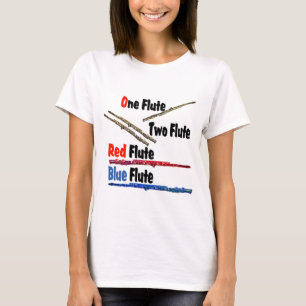 T-shirts Flauta Azul Vermelho