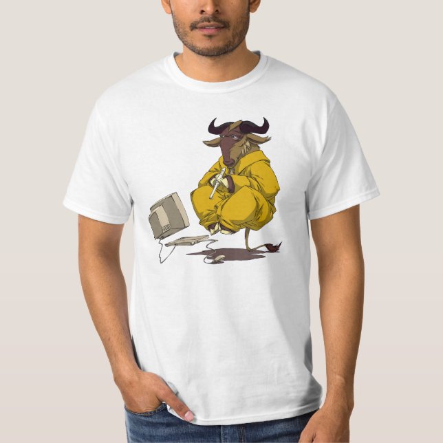 T-shirts Flauta-playing GNU (Frente)