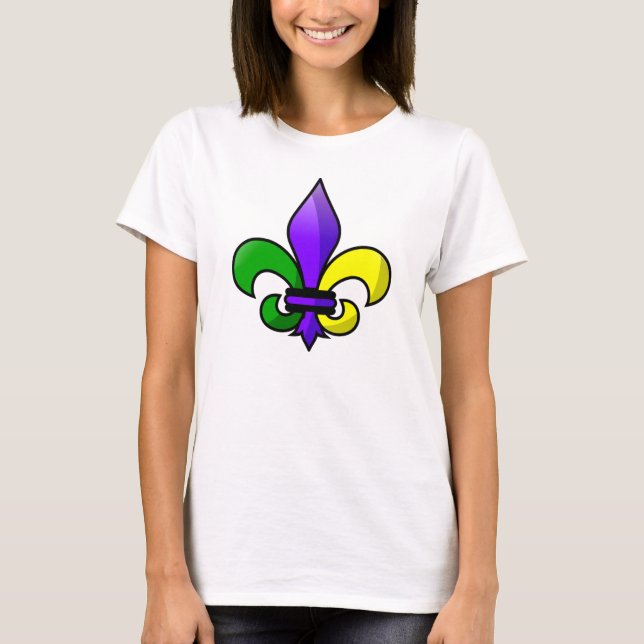 T-shirts Fleur-de-lis Purple Green Dourado (Frente)