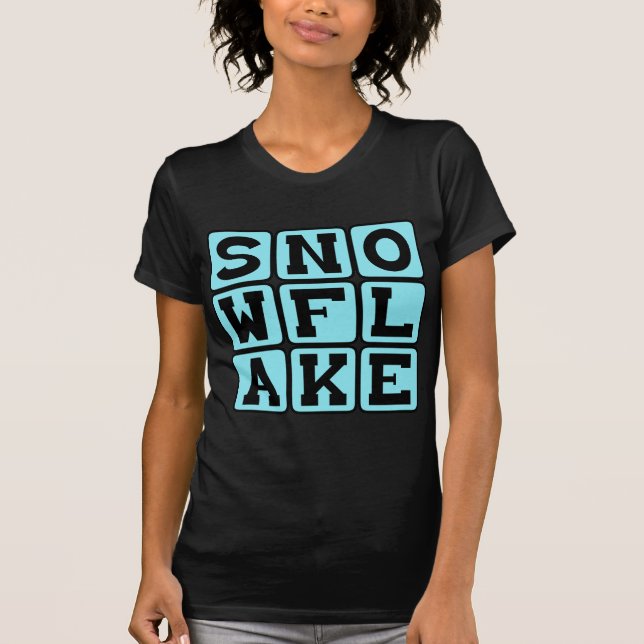 T-shirts Floco de neve, Floco de neve único (Frente)