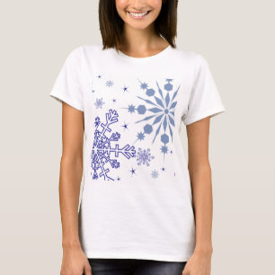 T-shirts Flocos de neve azuis bonito